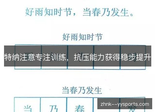特纳注意专注训练，抗压能力获得稳步提升